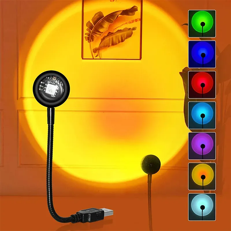 8d188c398f52cd648e37c6bd64ea5510 USB Sunset Lamp LED Rainbow Night Light - Image 1